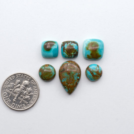  Pilot Mountain Turquoise cabochons. 