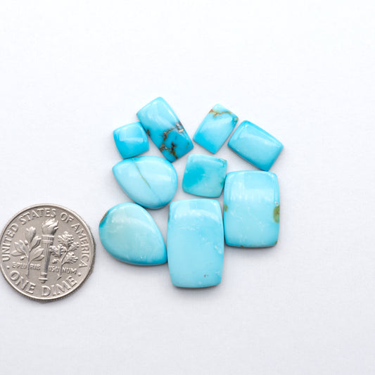 Gorgeous Sonoran South Hill Turquoise cabochons perfect for jewelry making or collecting. Known for its stunning blue-green color and rarity, this gem will add a touch of elegance to any piece.