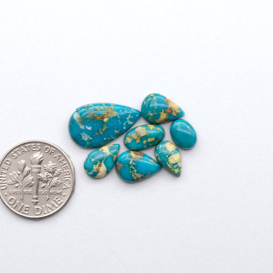 Gorgeous Sonoran South Hill Turquoise cabochons perfect for jewelry making or collecting. Known for its stunning blue-green color and rarity, this gem will add a touch of elegance to any piece.