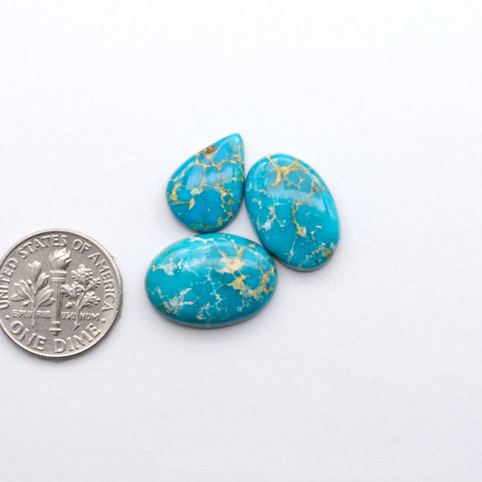 Gorgeous Sonoran South Hill Turquoise cabochons perfect for jewelry making or collecting. Known for its stunning blue-green color and rarity, this gem will add a touch of elegance to any piece.