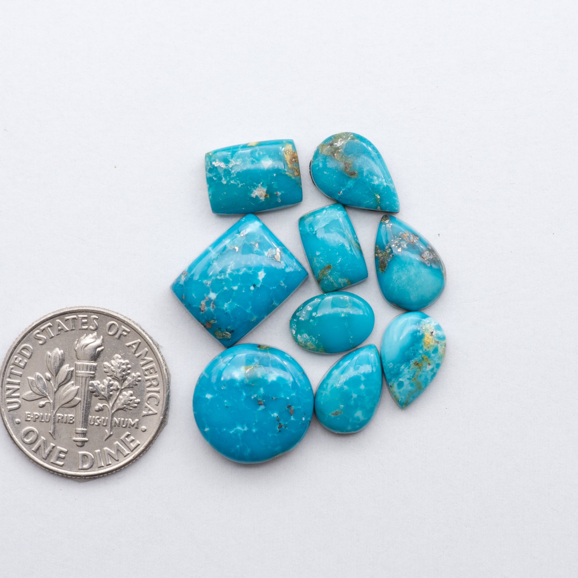 South Hill Turquoise cabochons perfect for jewelry making or collecting.