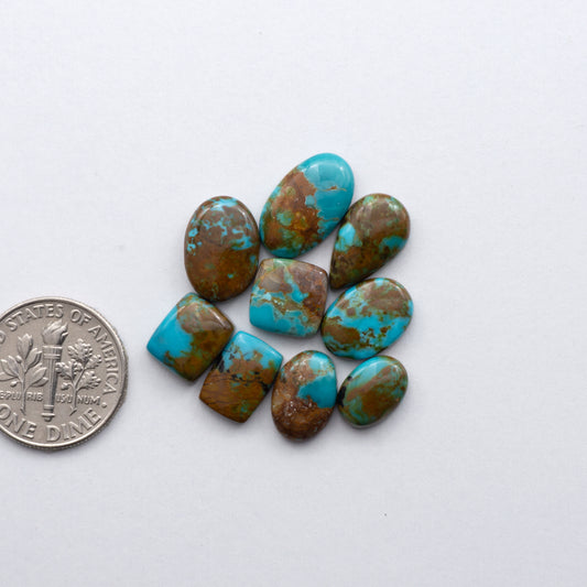 Add a touch of unique beauty to your collection with our stunning Pilot Mountain Turquoise cabochons.