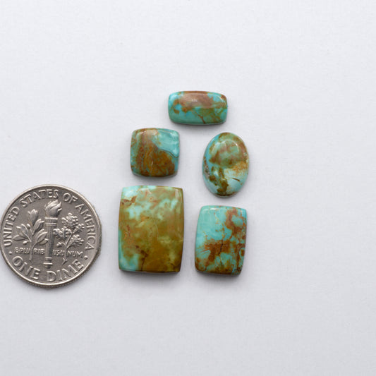 Add a touch of unique beauty to your collection with our stunning Pilot Mountain Turquoise cabochons. Mined in Nevada, USA, these cabochons are satbilized and backed afor added strength.