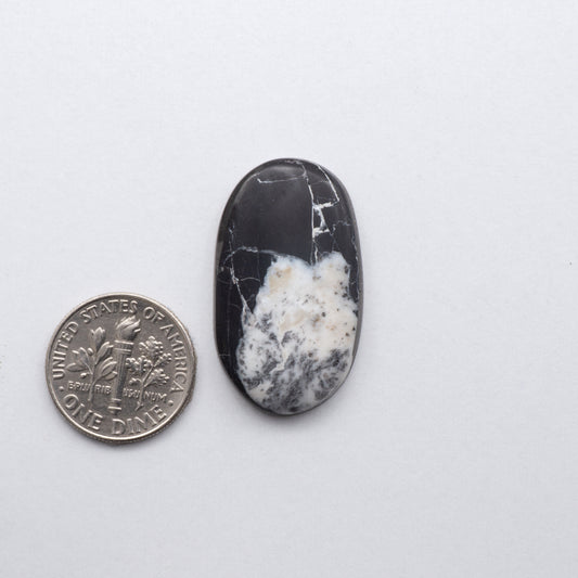 These Natural White Buffalo Stone Cabochons are semi-precious gemstones cut into shapes ideal for jewelry-making and crafting and are backed for added strength.