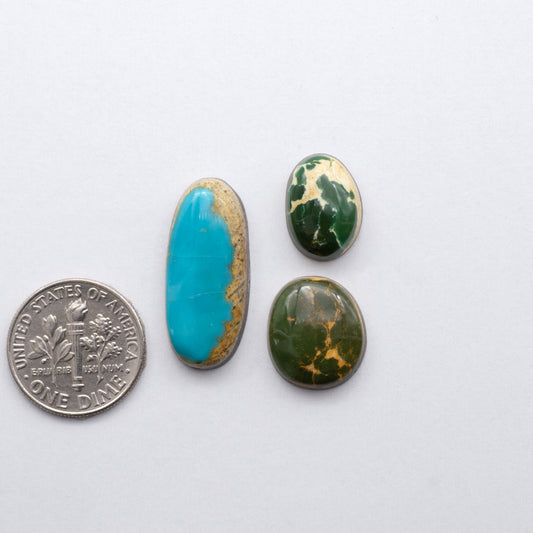 Natural Royston Turquoise is renowned for its unique shades of green and blue, making the cabochons a popular choice for jewelry makers.