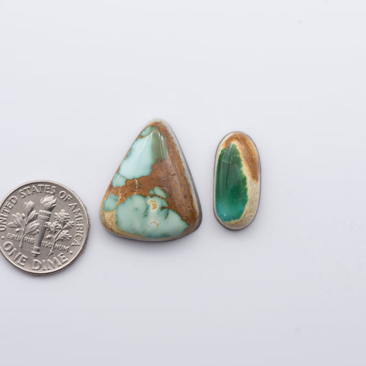 Natural Royston Turquoise is renowned for its unique shades of green and blue, making these cabochons a popular choice for jewelry makers.