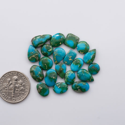 Discover the unique beauty of Sonoran Mountain Turquoise. This rare gemstone showcases a stunning blend of blue and green hues.