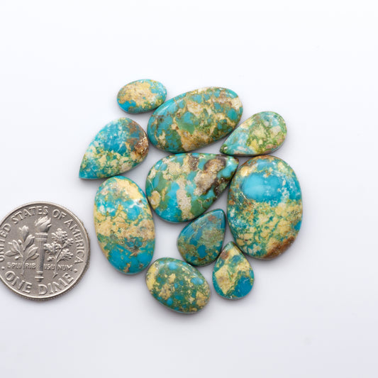 Gorgeous Sonoran South Hill Turquoise cabochons perfect for jewelry making or collecting. 