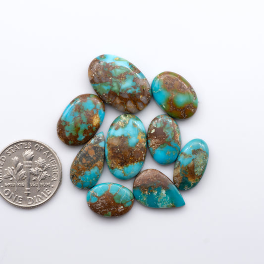 Gorgeous Sonoran South Hill Turquoise cabochons perfect for jewelry making or collecting. 