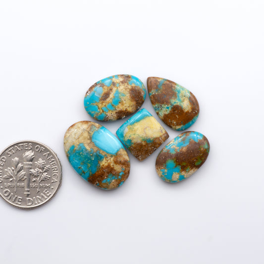 Gorgeous Sonoran South Hill Turquoise cabochons perfect for jewelry making or collecting. 