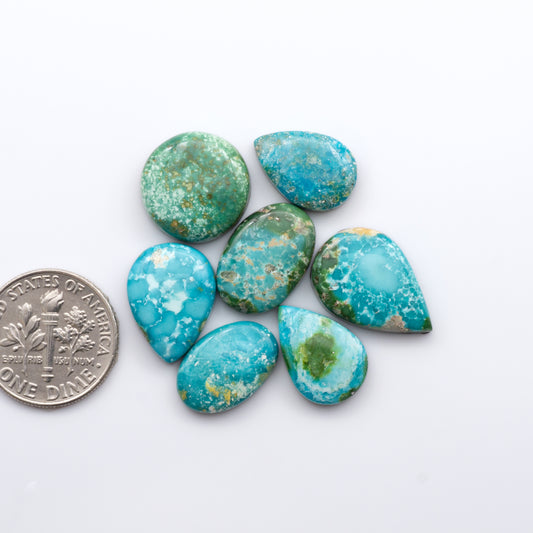 Gorgeous Sonoran South Hill Turquoise cabochons perfect for jewelry making or collecting. 