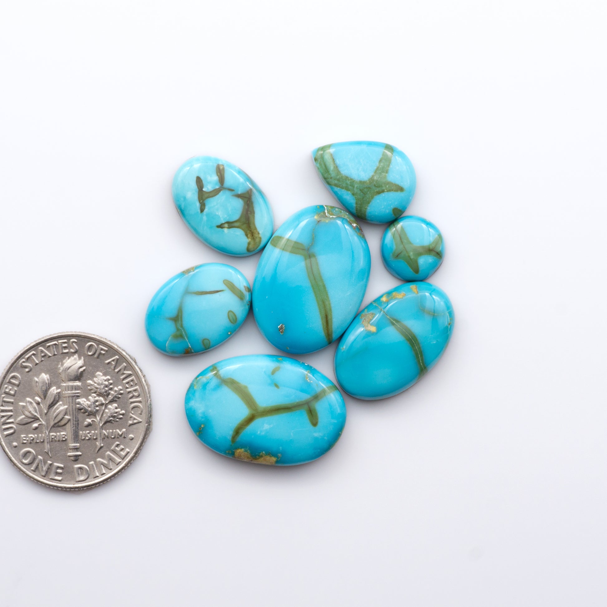 Gorgeous Sonoran South Hill Turquoise cabochons perfect for jewelry making or collecting. 