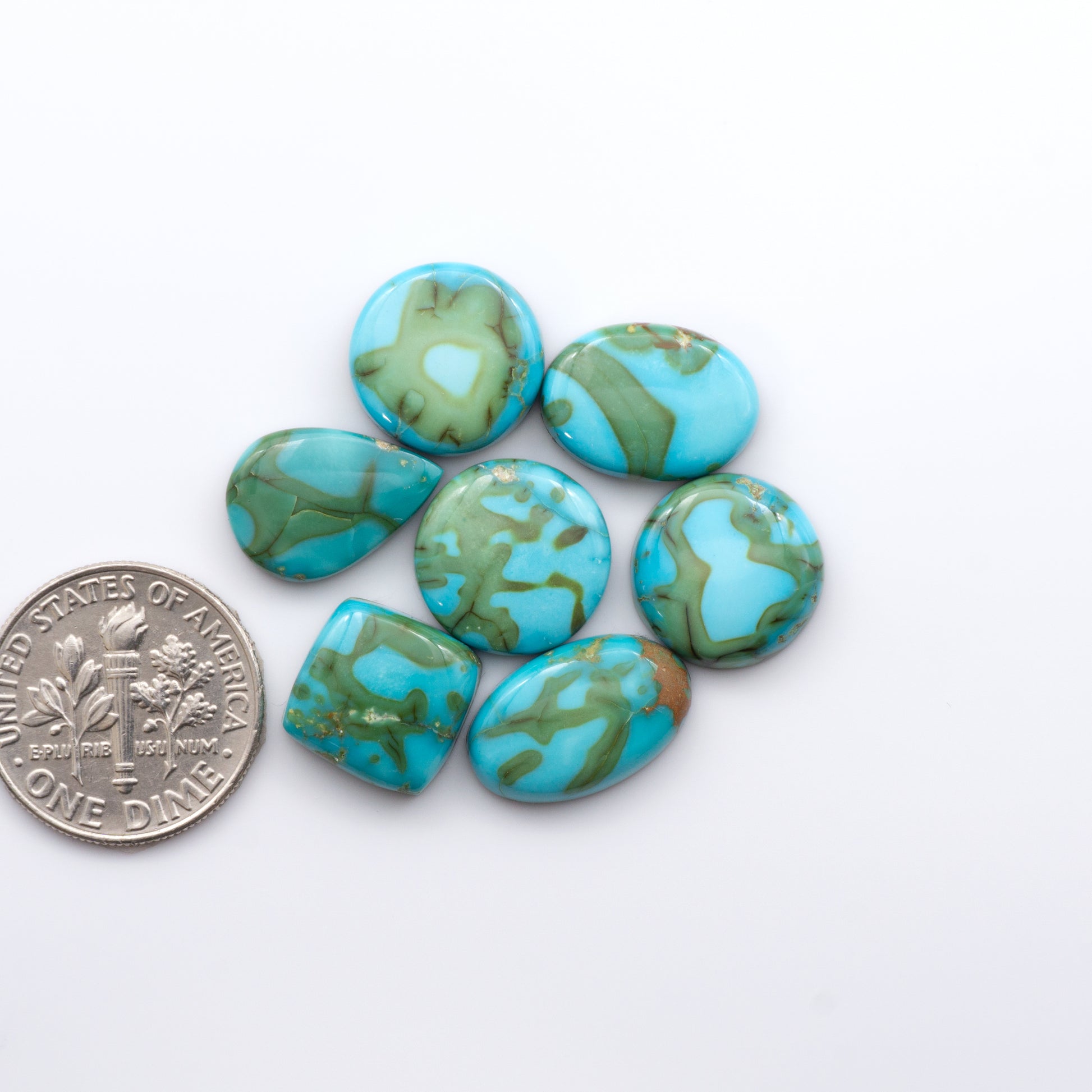 Gorgeous Sonoran South Hill Turquoise cabochons perfect for jewelry making or collecting. 