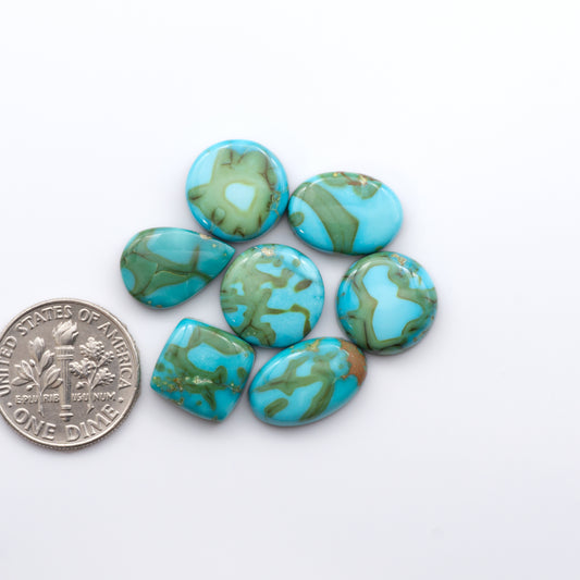 Gorgeous Sonoran South Hill Turquoise cabochons perfect for jewelry making or collecting. 