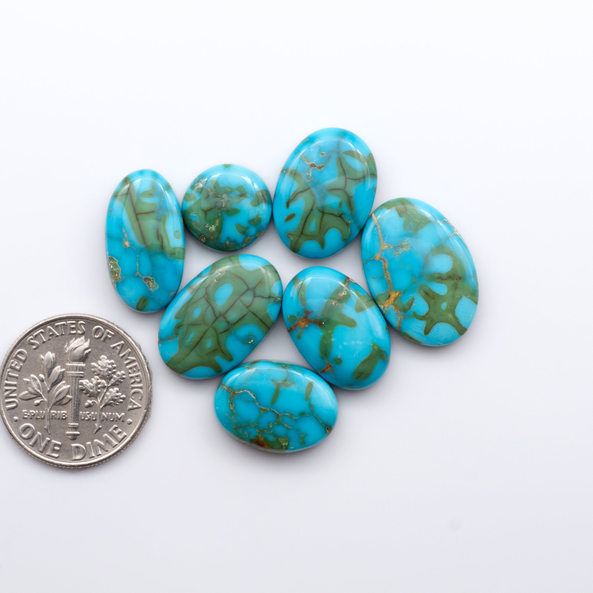 Gorgeous Sonoran South Hill Turquoise cabochons perfect for jewelry making or collecting. 