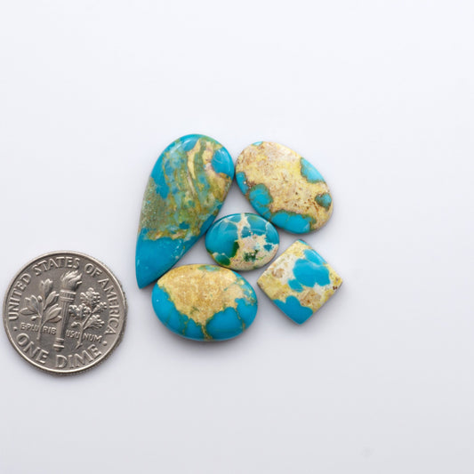 Gorgeous Sonoran South Hill Turquoise cabochons are perfect for jewelry making or collecting. Known for its stunning blue-green color and rarity, this gem will add a touch of elegance to any piece.