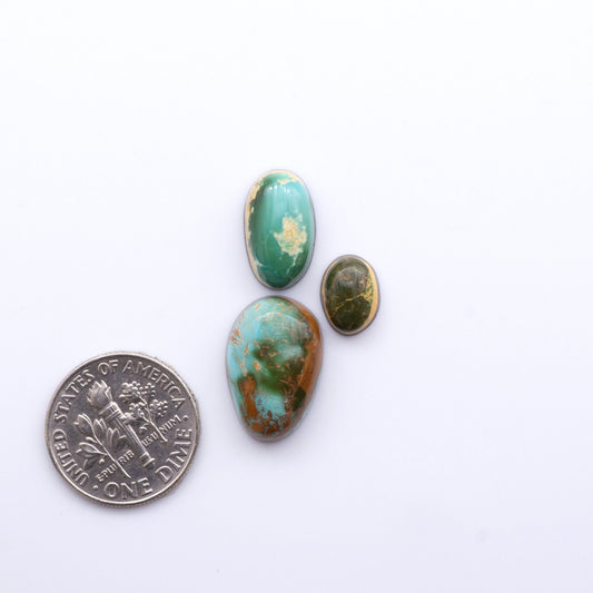 Natural Royston Turquoise is renowned for its unique shades of green and blue, making these cabochons a popular choice for jewelry makers.