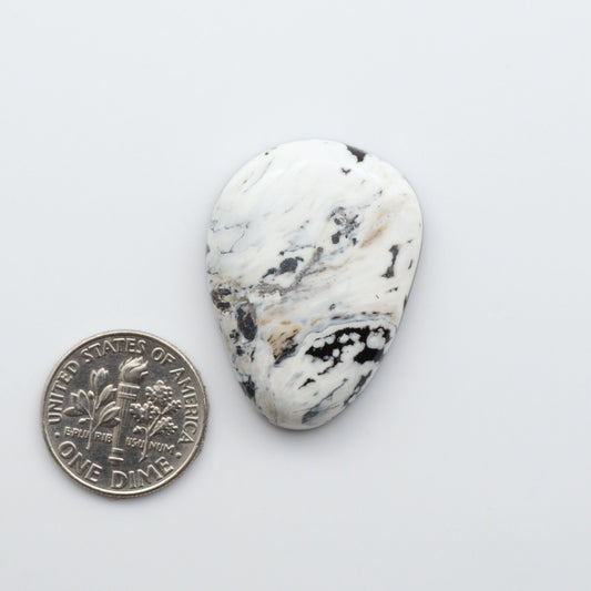 Our Natural White Buffalo Stone Cabochons are semi-precious gemstones cut into shapes ideal for jewelry-making