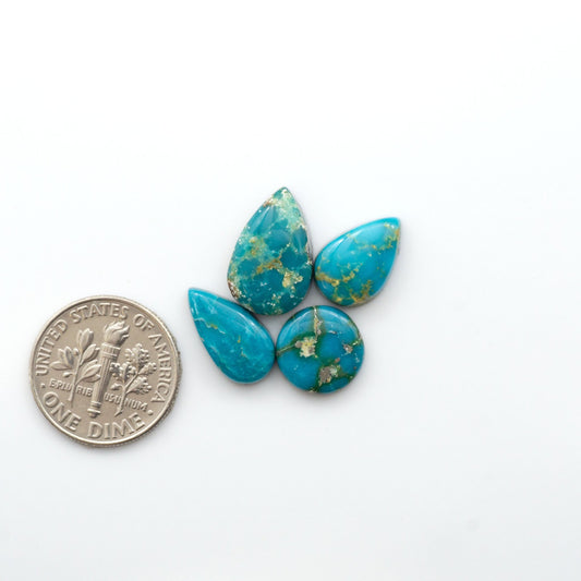 Gorgeous Sonoran South Hill Turquoise cabochons are perfect for jewelry making or collecting. Known for its stunning blue-green color and rarity, this gem will add a touch of elegance to any piece.