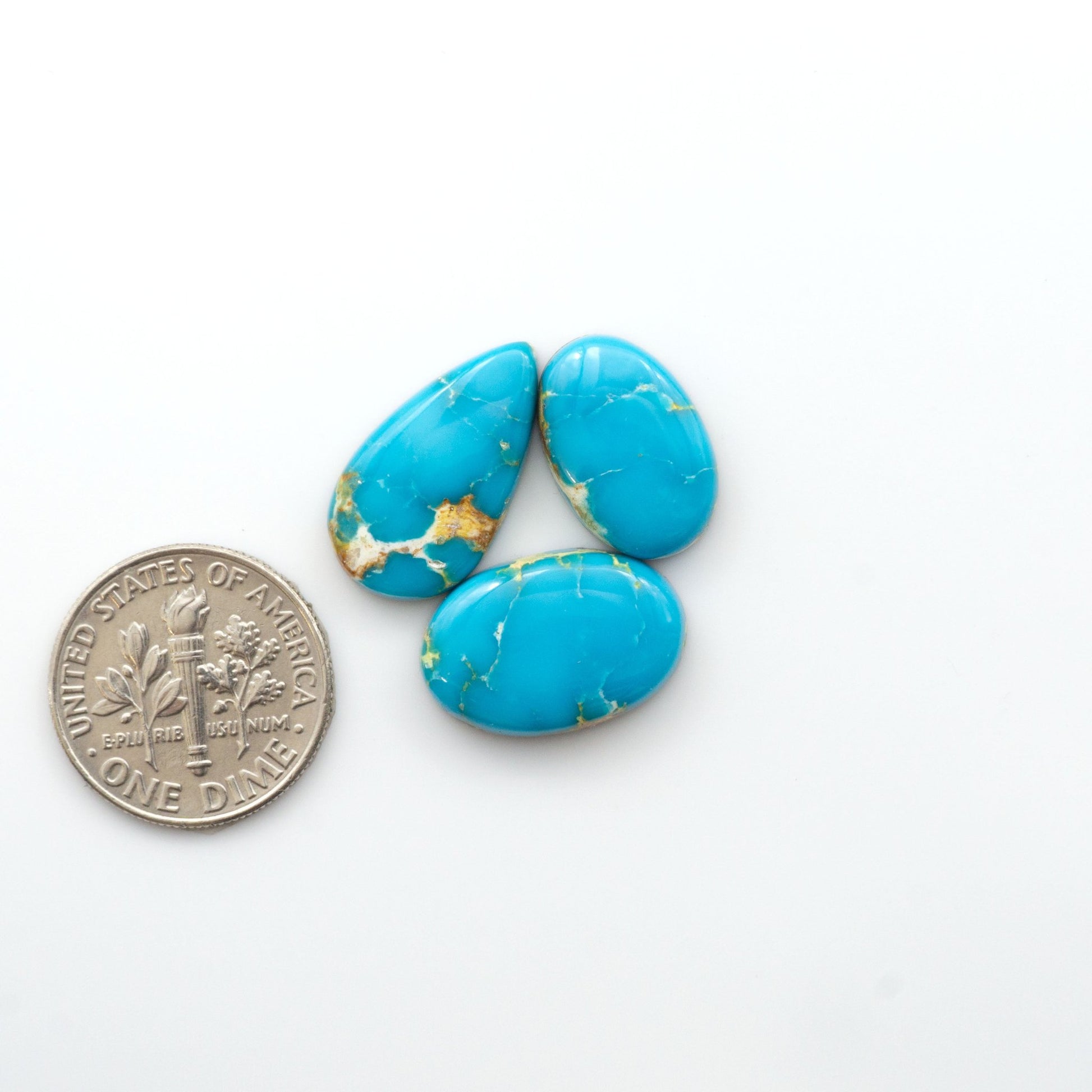 Gorgeous Sonoran South Hill Turquoise cabochons are perfect for jewelry making or collecting. Known for its stunning blue-green color and rarity, this gem will add a touch of elegance to any piece.