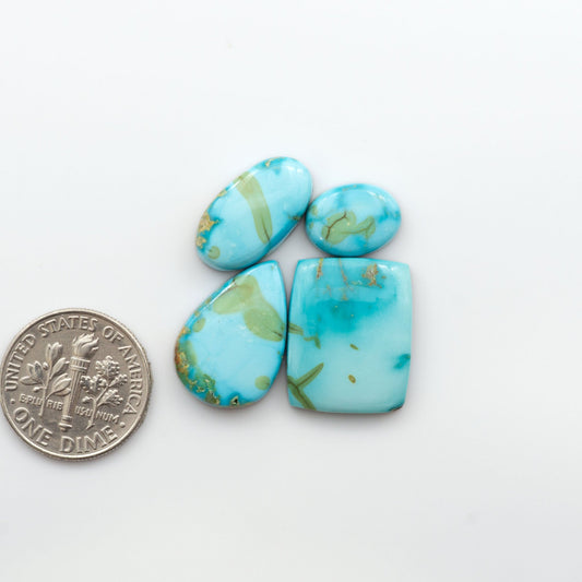 Gorgeous Sonoran South Hill Turquoise cabochons are perfect for jewelry making or collecting. Known for its stunning blue-green color and rarity, this gem will add a touch of elegance to any piece. 