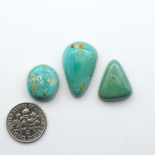 Experience the beauty of our stunning Turquoise Mountain Cabochons. With their distinctive blue and green color, these cabochons are perfect for adding a touch of natural elegance to any jewelry piece.&nbsp;