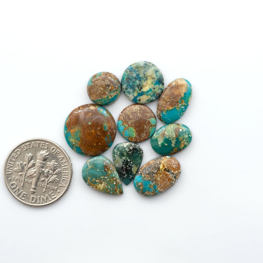 Gorgeous Sonoran South Hill Turquoise cabochons are perfect for jewelry making or collecting. Known for its stunning blue-green color and rarity, this gem will add a touch of elegance to any piece. 