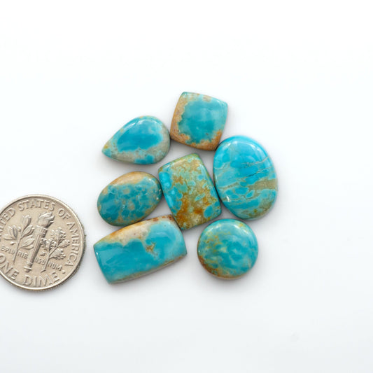 Add a touch of unique beauty to your collection with our stunning Pilot Mountain Turquoise cabochons.