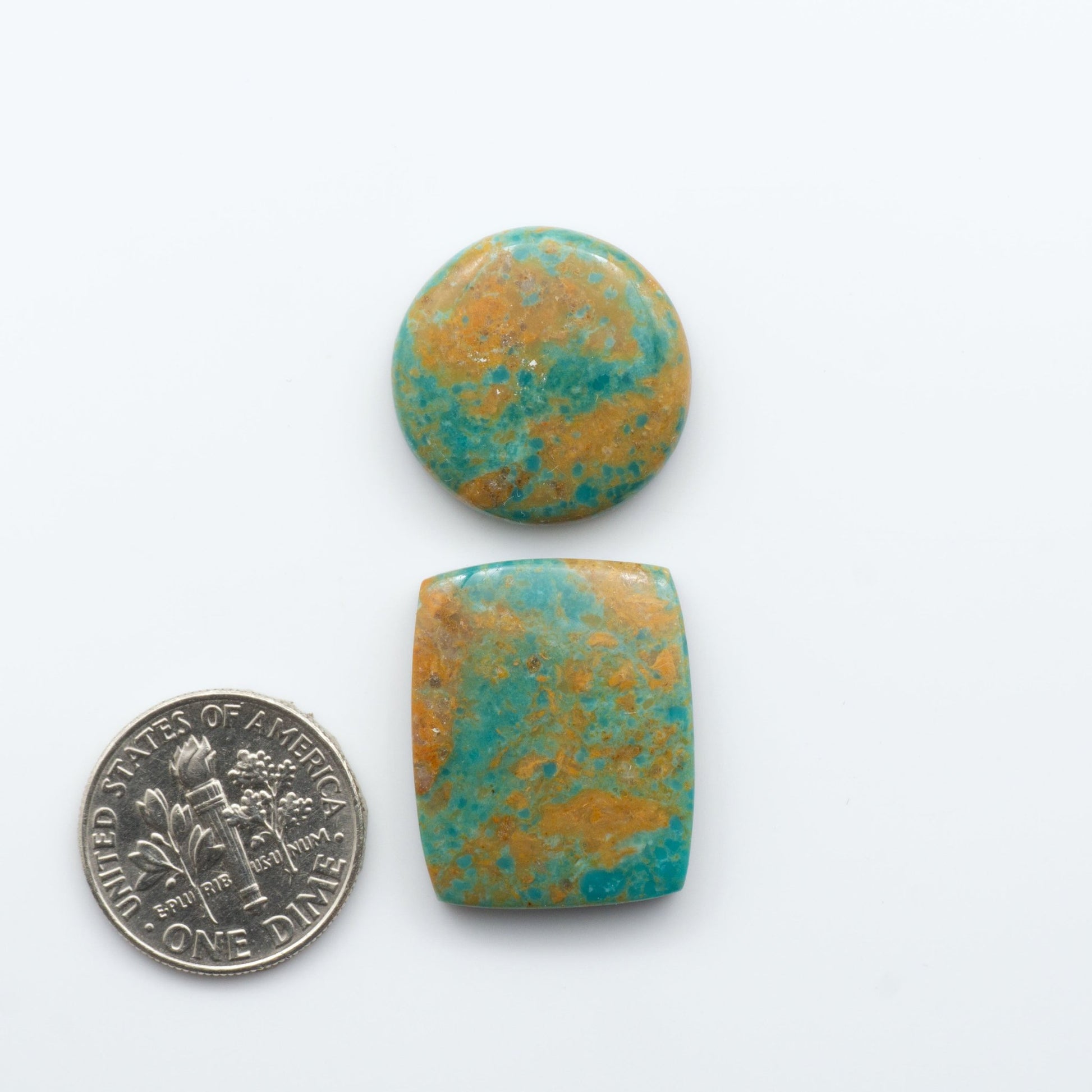 Experience the beauty of Turquoise Mountain Cabochons. With their distinctive blue and green color, these gemstones are perfect for any jewelry piece.