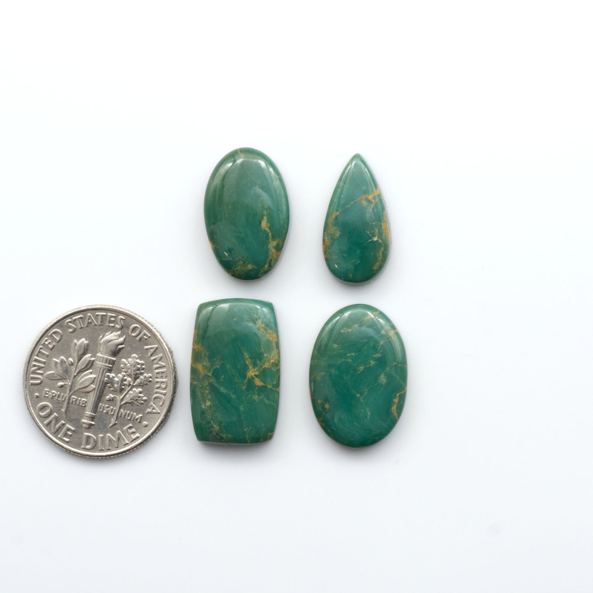 Experience the beauty of our stunning Turquoise Mountain Cabochons, with their distinctive blue and green color, these cabochons are perfect for adding a touch of natural elegance to any jewelry piece.