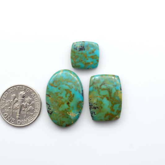 Experience the beauty of our stunning Turquoise Mountain Cabochons, with their distinctive blue and green color, these cabochons are perfect for adding a touch of natural elegance to any jewelry piece.