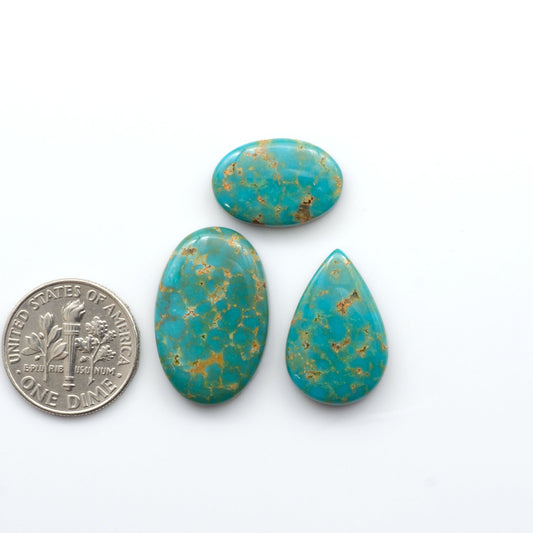 Experience the beauty of our stunning Turquoise Mountain Cabochons, with their distinctive blue and green color, these cabochons are perfect for adding a touch of natural elegance to any jewelry piece.