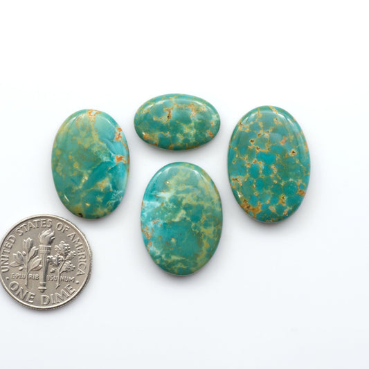 Experience the beauty of our stunning Turquoise Mountain Cabochons, with their distinctive blue and green color, these cabochons are perfect for adding a touch of natural elegance to any jewelry piece.