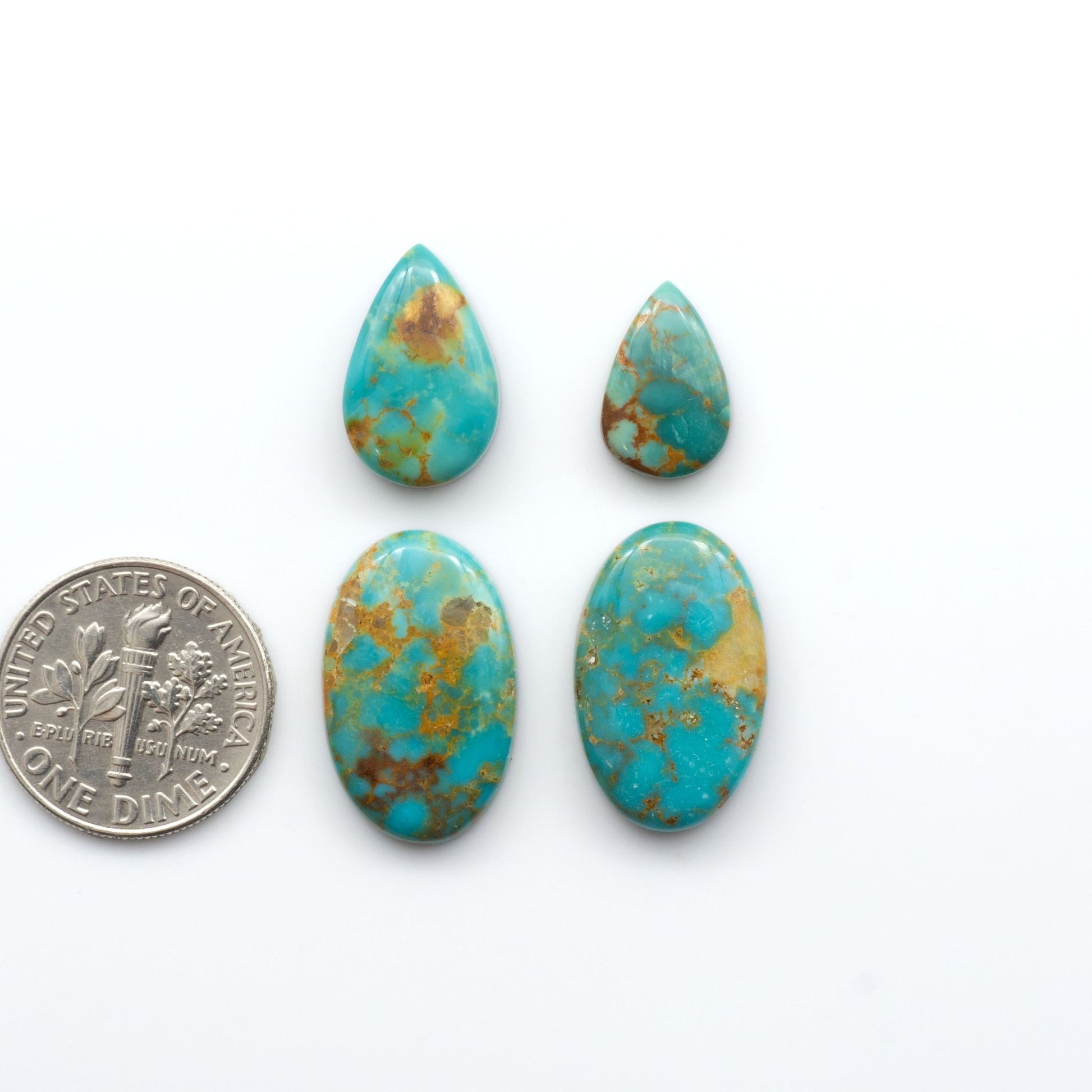 Experience the beauty of our stunning Turquoise Mountain Cabochons, with their distinctive blue and green color, these cabochons are perfect for adding a touch of natural elegance to any jewelry piece.