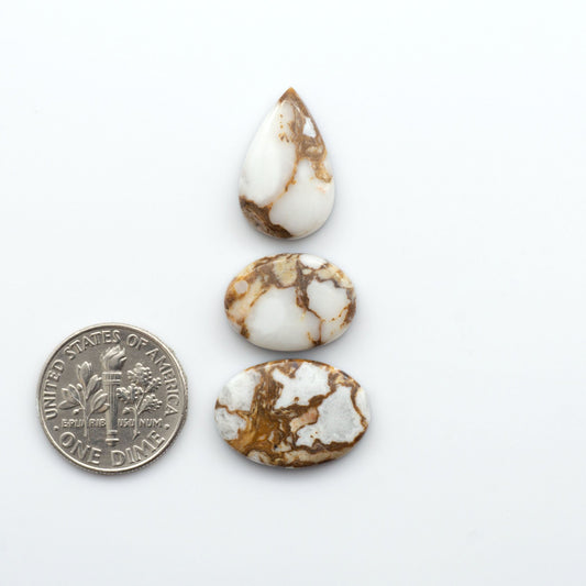 Wild Horse Cabochons are a magnificent addition to any collection. These natural magnesite stones feature an intricate design that will add beauty to any jewelry design.