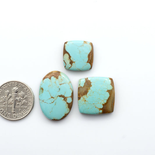 Number 8 Turquoise Cabochons have been carefully selected for their quality and unique appearance. 