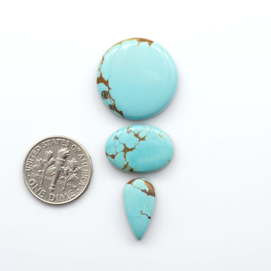 Number 8 Turquoise Cabochons have been carefully selected for their quality and unique appearance. 