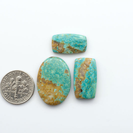 Our stunning Turquoise Mountain Cabochons, with their distinctive blue and green color, these cabochons are perfect for any jewelry piece.