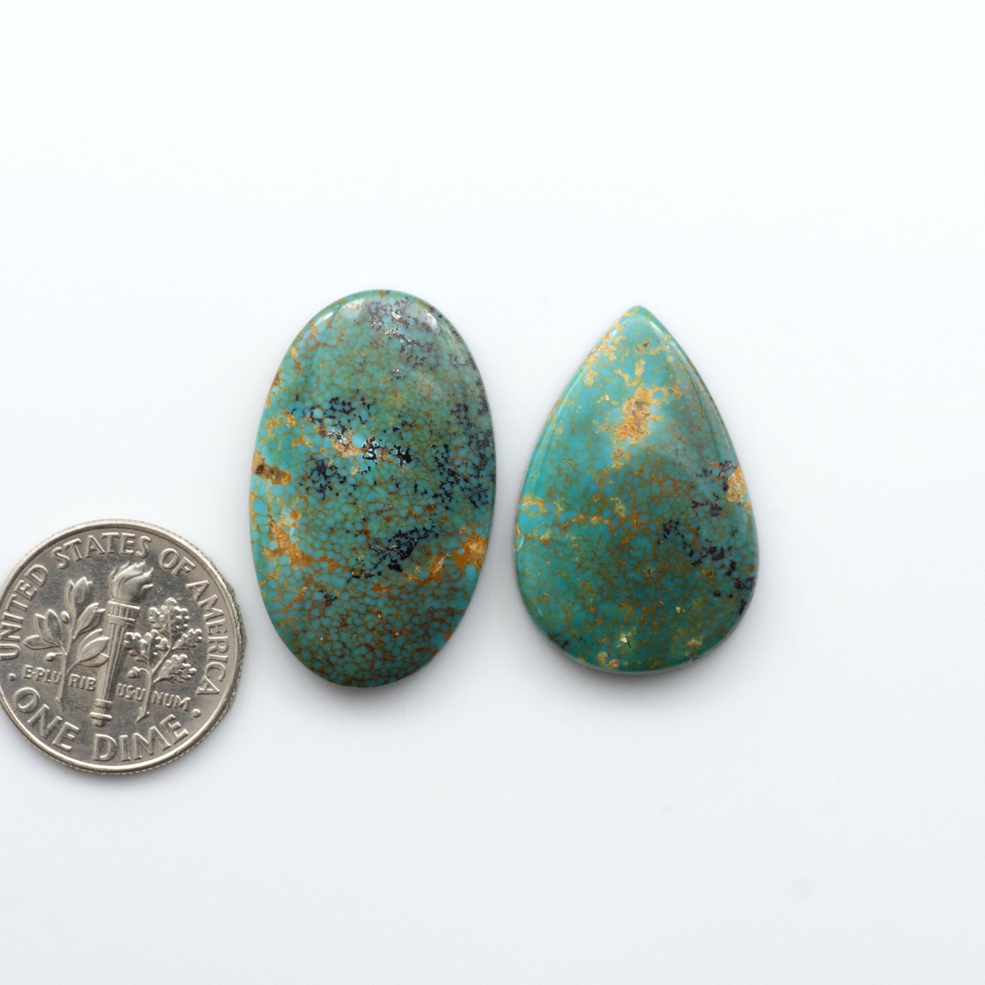 Experience the beauty of Turquoise Mountain Cabochons. With their distinctive blue and green color, these gemstones are perfect for any jewelry piece.