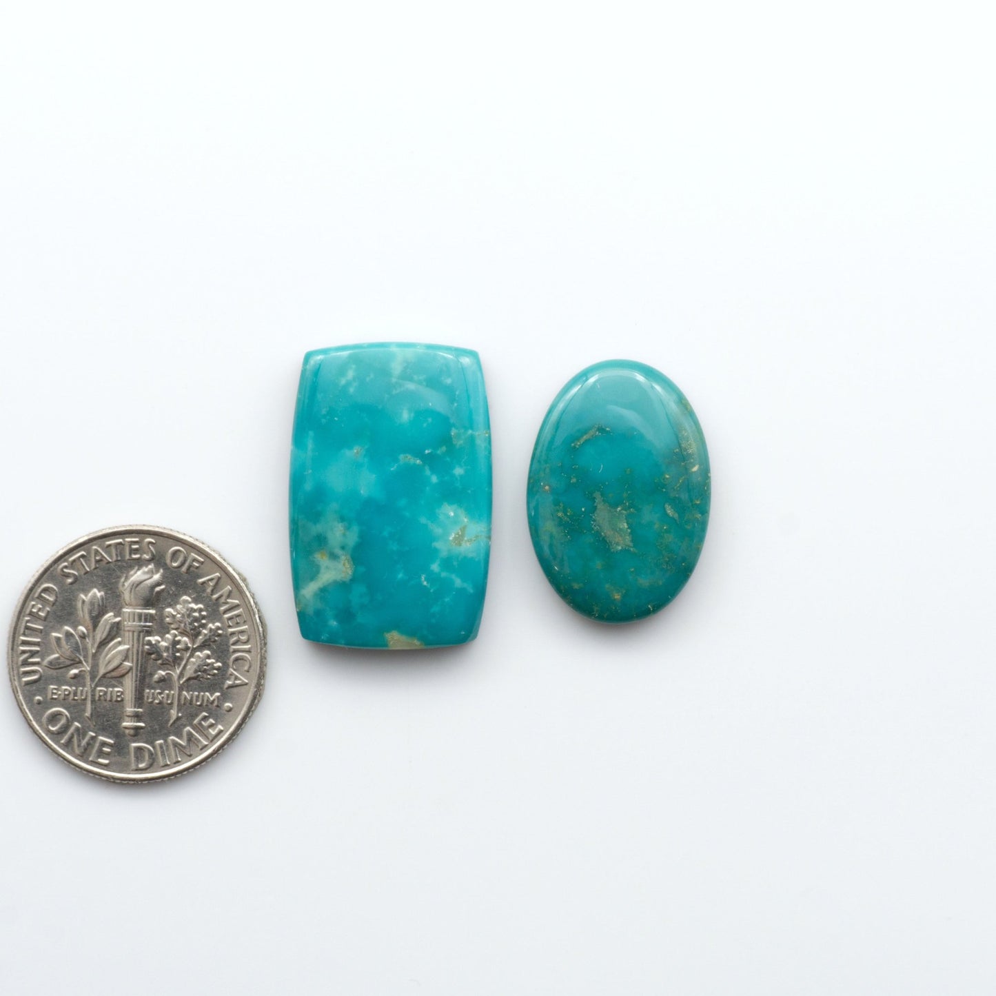 Experience the beauty of Turquoise Mountain Cabochons. With their distinctive blue and green color, these gemstones are perfect for any jewelry piece.