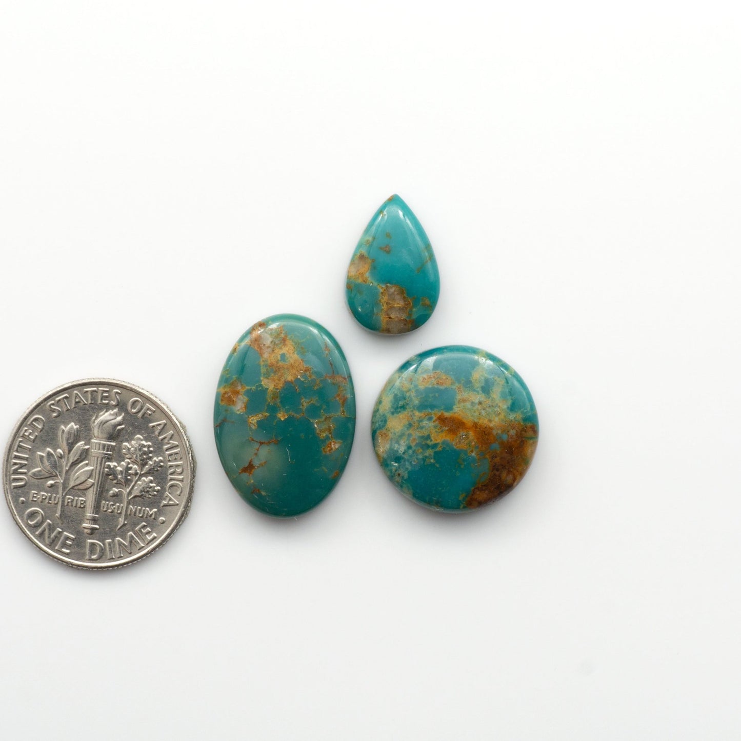 Experience the beauty of Turquoise Mountain Cabochons. With their distinctive blue and green color, these gemstones are perfect for any jewelry piece.