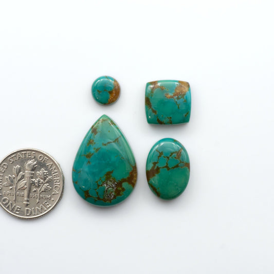 Experience the beauty of Turquoise Mountain Cabochons. With their distinctive blue and green color, these gemstones are perfect for any jewelry piece.