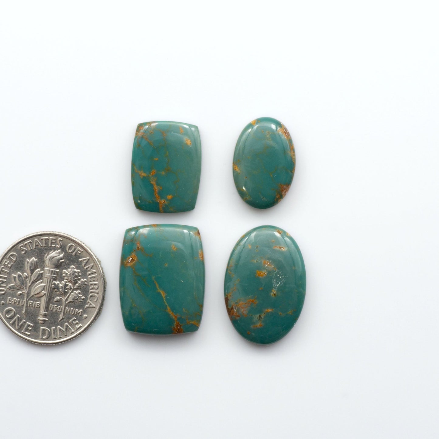 Experience the beauty of Turquoise Mountain Cabochons. With their distinctive blue and green color, these gemstones are perfect for any jewelry piece.