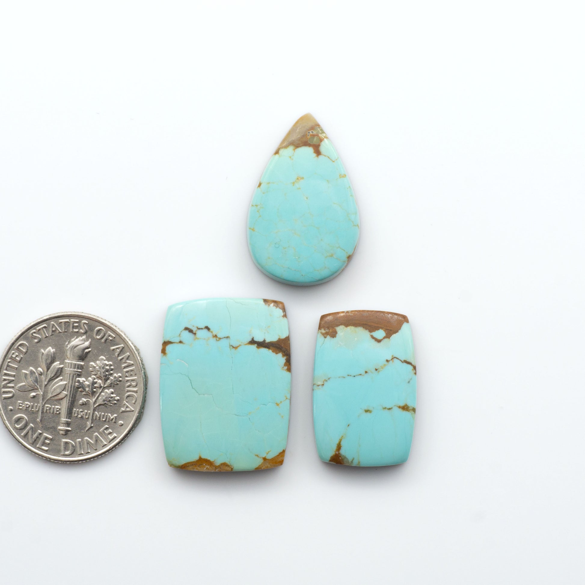 Our Number 8 Turquoise Cabochons have been selected for their quality and unique appearance. Add these one-of-a-kind gemstones to your jewelry collection.