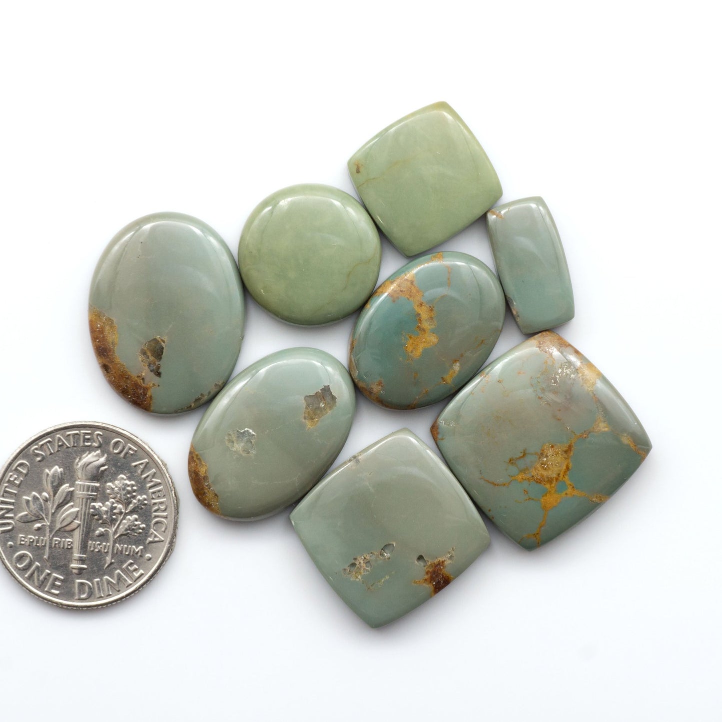 Experience the beauty of Turquoise Mountain Cabochons. With their distinctive blue and green color, these gemstones are perfect for any jewelry piece.