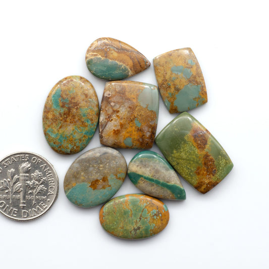 Experience the beauty of Turquoise Mountain Cabochons. With their distinctive blue and green color, these gemstones are perfect for any jewelry piece.