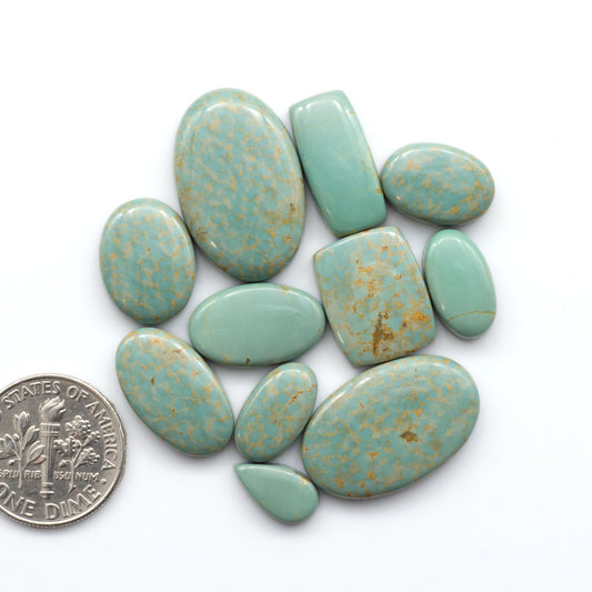 Experience the beauty of Turquoise Mountain Cabochons. With their distinctive blue and green color, these gemstones are perfect for any jewelry piece.