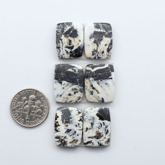 Our Natural White Buffalo Stone Cabochons are semi-precious gemstones cut into shapes ideal for jewelry-making. Making them an excellent choice for artisans.