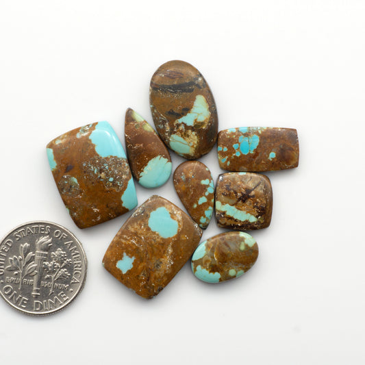 Our Number 8 Turquoise Cabochons have been selected for their quality and unique appearance. Add these one-of-a-kind gemstones to your jewelry collection.