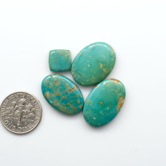 Experience the beauty of Turquoise Mountain Cabochons. With their distinctive blue and green color, these gemstones are perfect for any jewelry piece.